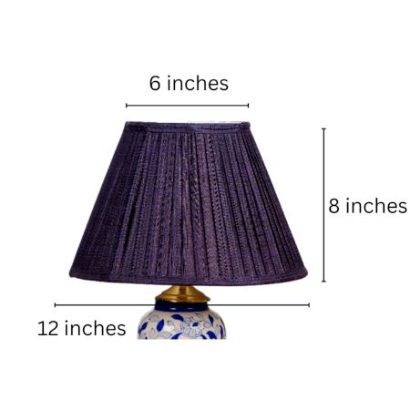 Purple Silk Pleated Empire Lampshade- B22 Holder